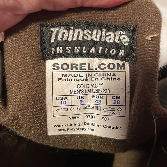 Sorel Coldpac Zip Up Brown Boots Size 10 - Picture 8 of 10